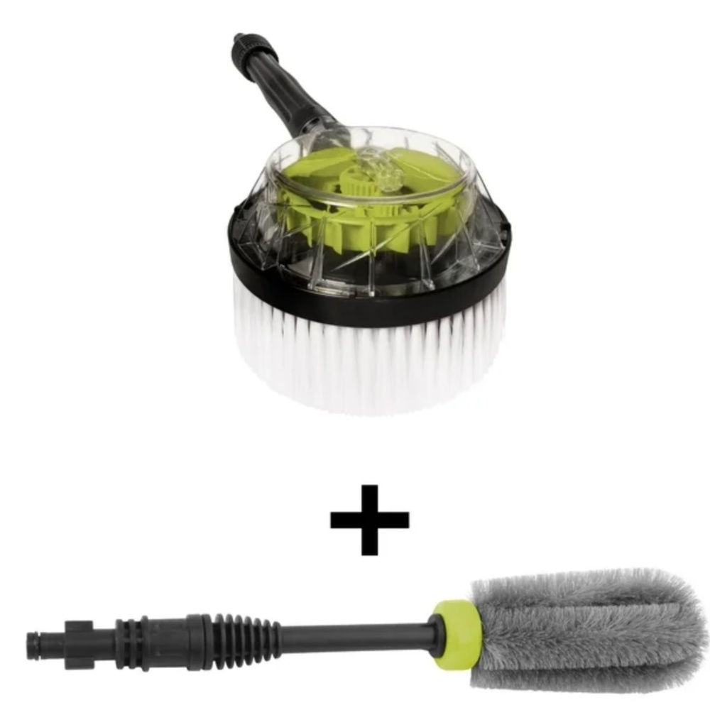 Sun Joe Car Care Pressure Washer Accessory Kit, Rotary Wash Brush + Wheel & Rim